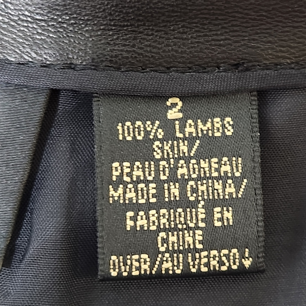Dana Buchman Lamb Skin Leather Black Pants Size 2 - Picture 13 of 16